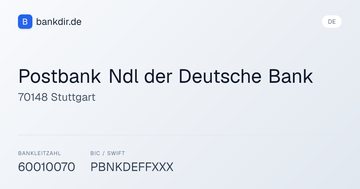 Postbank Ndl Dbnull